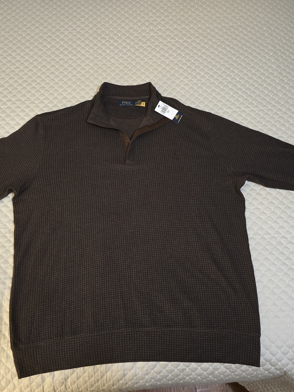 XLT - (NEW)Polo by Ralph Lauren Brown Quarter-Zip Men's Shirt (Retail $168)